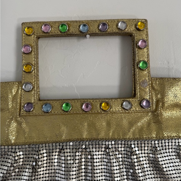 Whiting & Davis Gold and Silver Rinestone Clutch - Picture 2 of 8